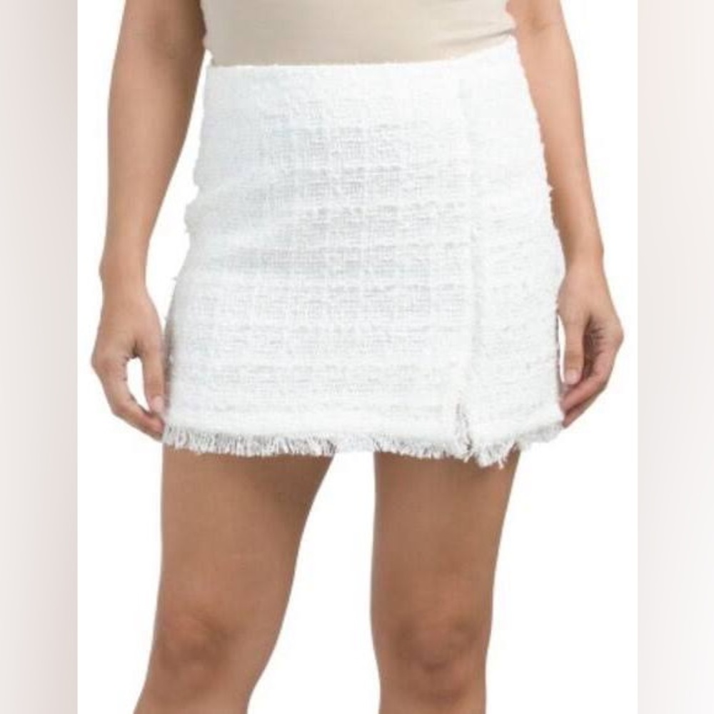 IRO RAJANE textured white fringe details mini skirt sz.S ( US36 )